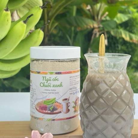 Ngũ Cốc Chuối Xanh QNa Farm 500g – Rang Thủ Công, Thơm Mộc Mạc Từ 7 Loại Hạt Quê – Không Đường, Không Chất Bảo Quản