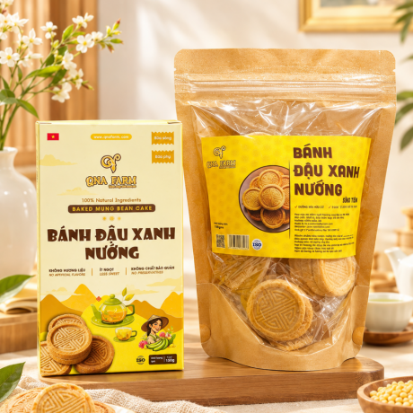 Bánh Đậu Xanh QNA Farm - túi 160g